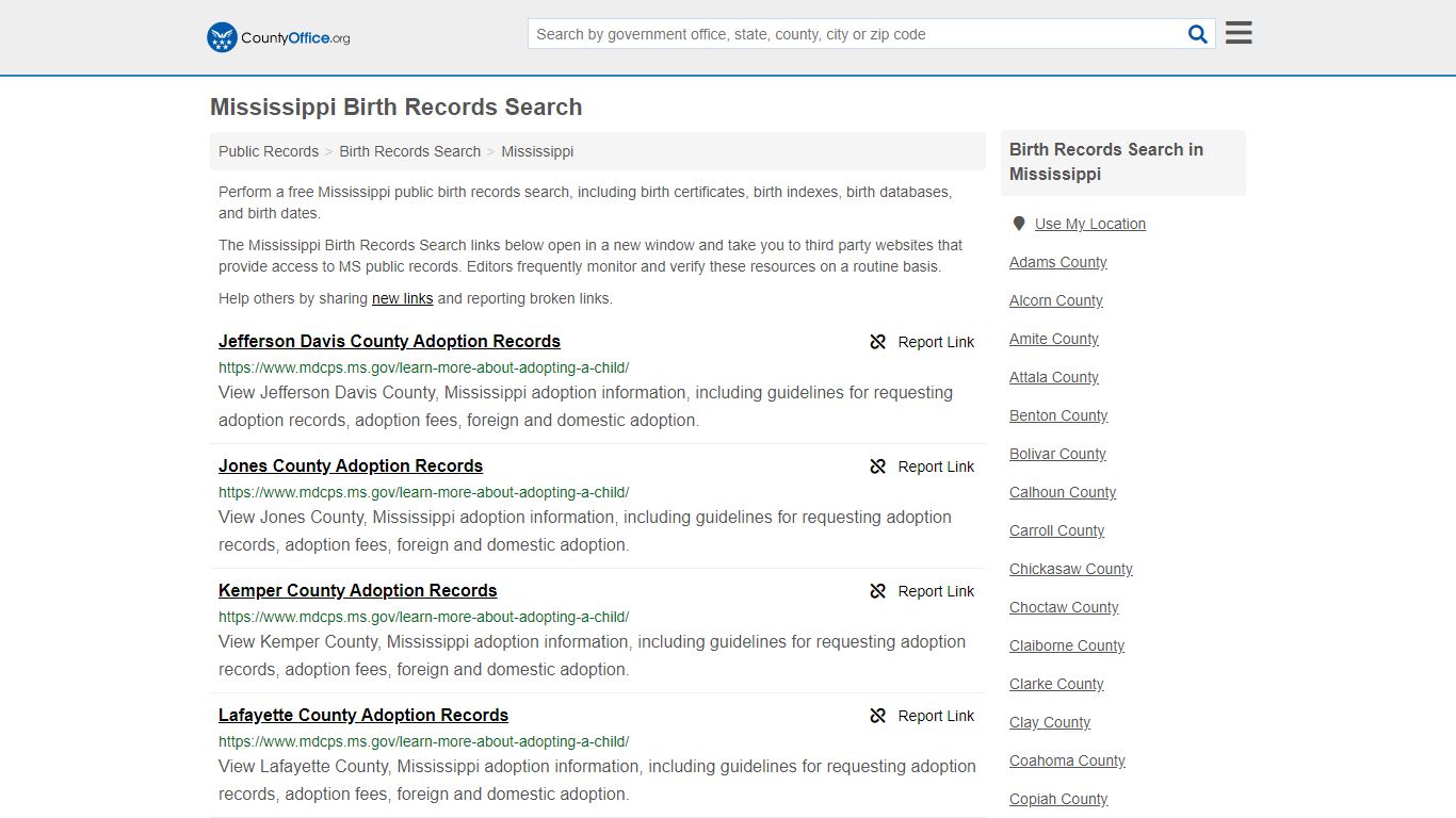 Birth Records Search - Mississippi (Birth Certificates ...