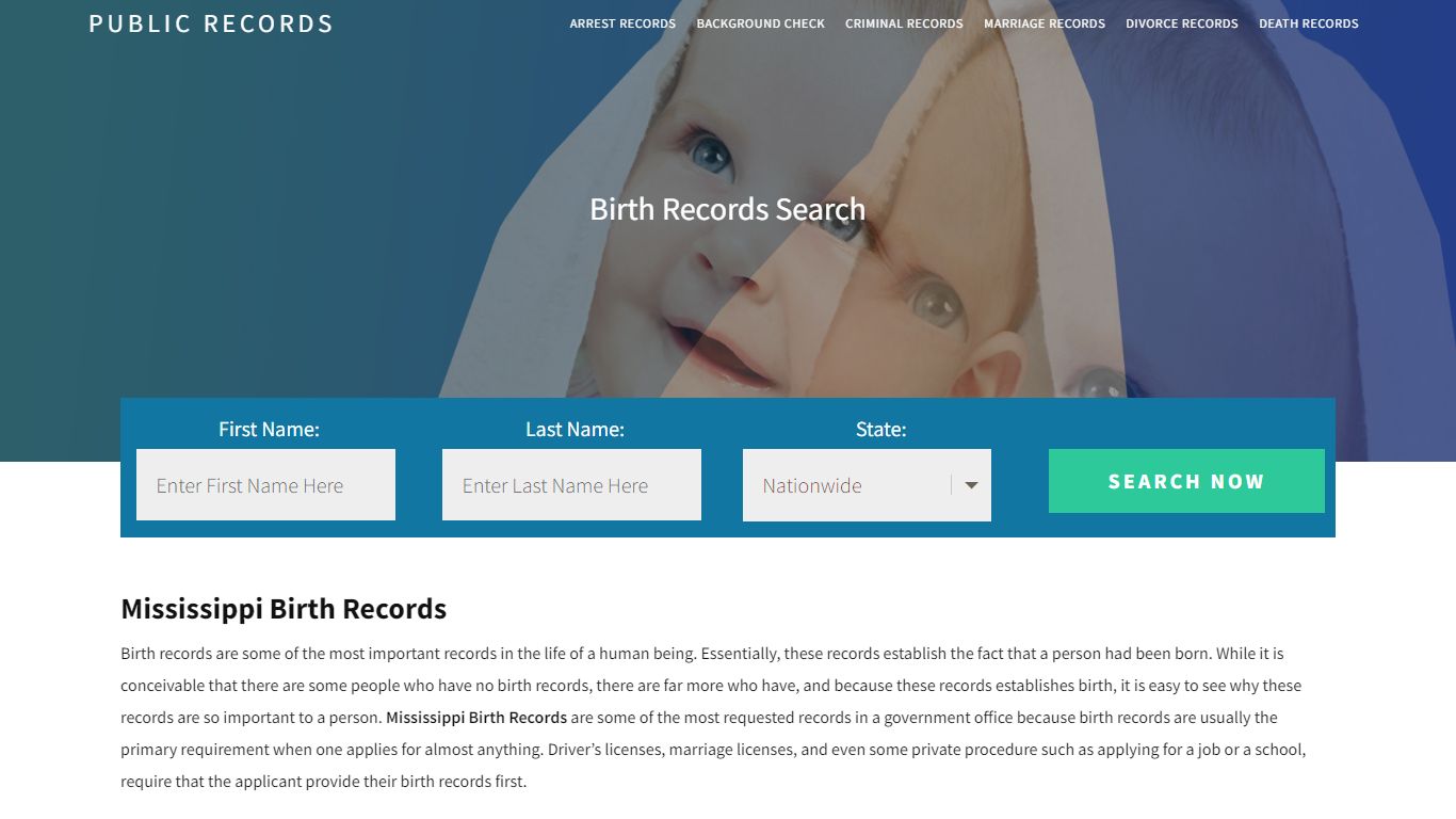 Mississippi Birth Records | Enter Name and Search. 14Days Free