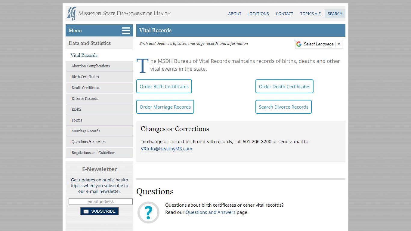Vital Records - Mississippi State Department of Health